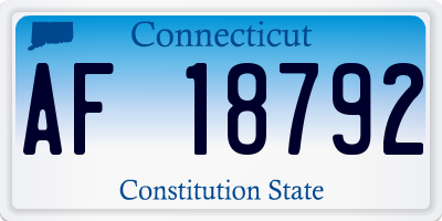 CT license plate AF18792