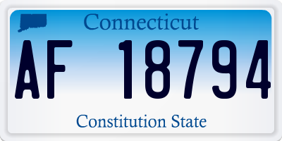 CT license plate AF18794
