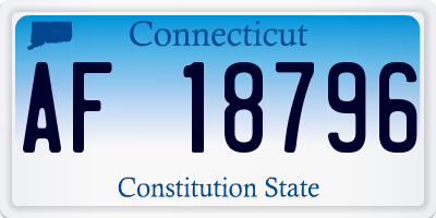 CT license plate AF18796
