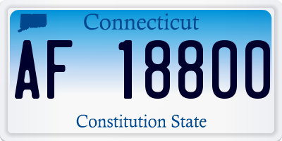 CT license plate AF18800