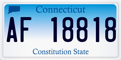 CT license plate AF18818