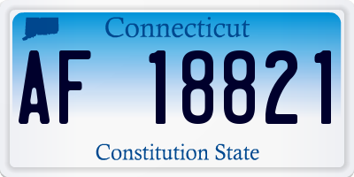 CT license plate AF18821