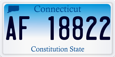CT license plate AF18822