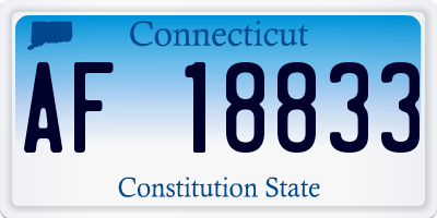 CT license plate AF18833