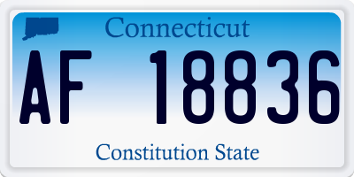 CT license plate AF18836