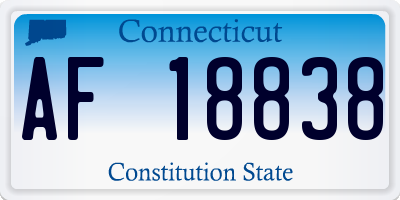 CT license plate AF18838