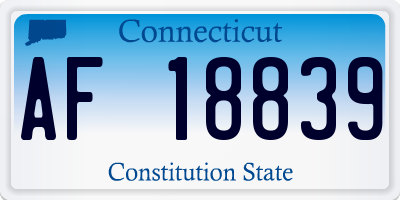 CT license plate AF18839