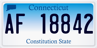 CT license plate AF18842