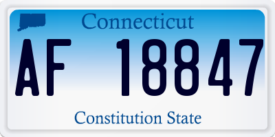 CT license plate AF18847