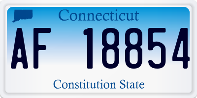 CT license plate AF18854