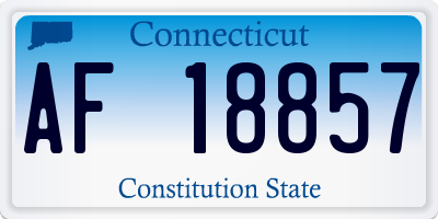 CT license plate AF18857