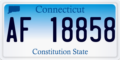 CT license plate AF18858