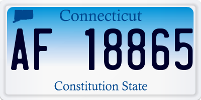 CT license plate AF18865