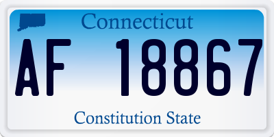 CT license plate AF18867