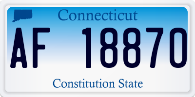 CT license plate AF18870