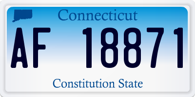 CT license plate AF18871