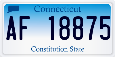 CT license plate AF18875