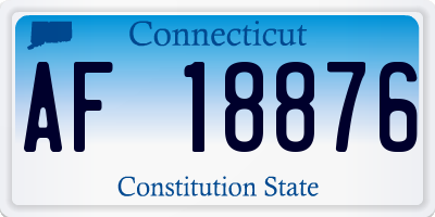 CT license plate AF18876