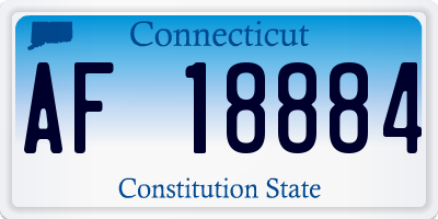 CT license plate AF18884