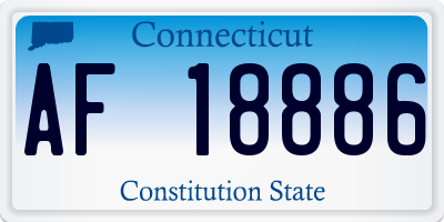 CT license plate AF18886