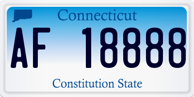 CT license plate AF18888