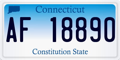 CT license plate AF18890