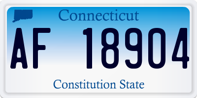 CT license plate AF18904