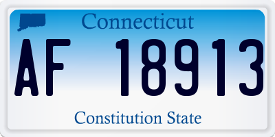 CT license plate AF18913