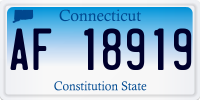 CT license plate AF18919