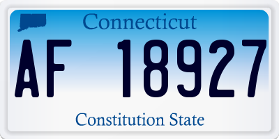CT license plate AF18927