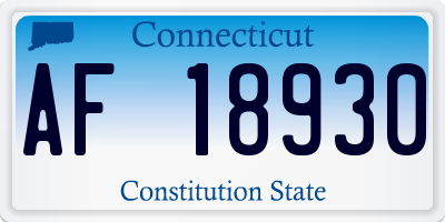CT license plate AF18930
