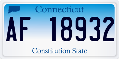 CT license plate AF18932