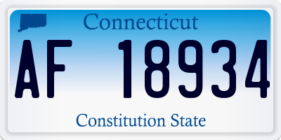 CT license plate AF18934