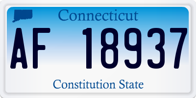 CT license plate AF18937
