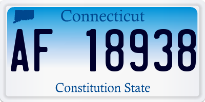 CT license plate AF18938