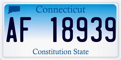 CT license plate AF18939
