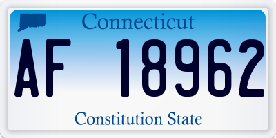 CT license plate AF18962
