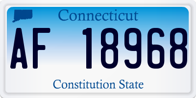 CT license plate AF18968