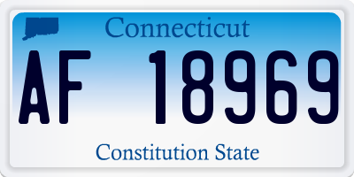 CT license plate AF18969