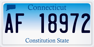 CT license plate AF18972