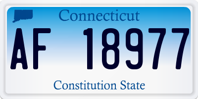 CT license plate AF18977