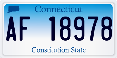 CT license plate AF18978