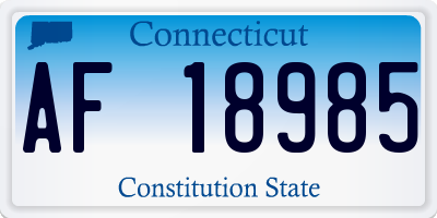 CT license plate AF18985
