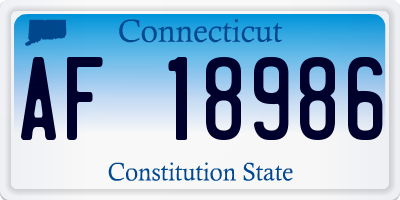 CT license plate AF18986