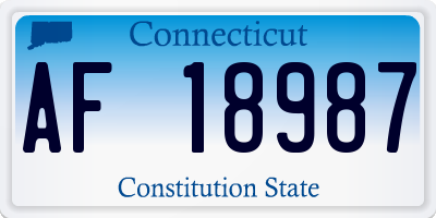 CT license plate AF18987