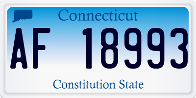 CT license plate AF18993