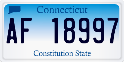 CT license plate AF18997