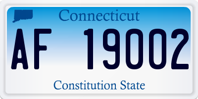 CT license plate AF19002