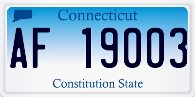 CT license plate AF19003