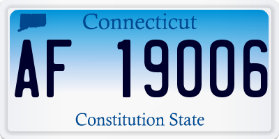 CT license plate AF19006
